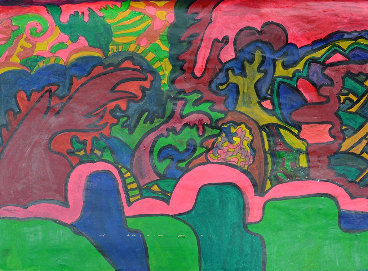 Tên_ Cây(1) - kích thước_ 84,1x118, 9- Chất liệu_ acrylic trên giấy