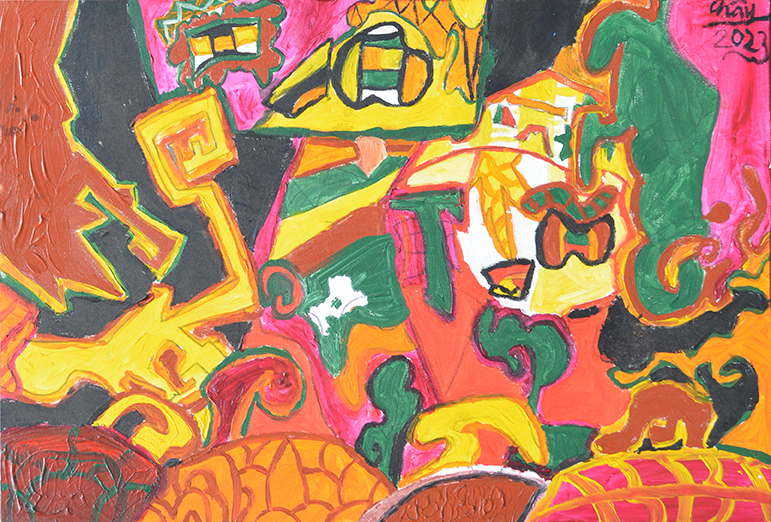 Tên_ Cây(4) Kích thước_ 60x60 Chất liệu_ acrylic trên canvas