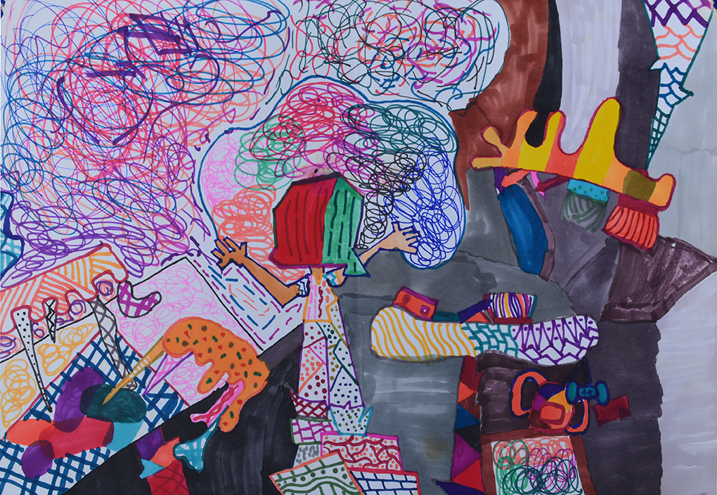 Tên_ Chill_ thư giãn Kích thước_ 30x42 Chất liệu_ mực trên giấy