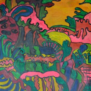 Tên_ Field 2_ Cánh đồng 2 Kích thước_ 84x120 Chất liệu_ acrylic trên giấy