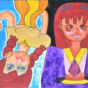 Tên_ Lật mặt- Kích thước 60x80- Chất liệu_ acrylic trên canvas