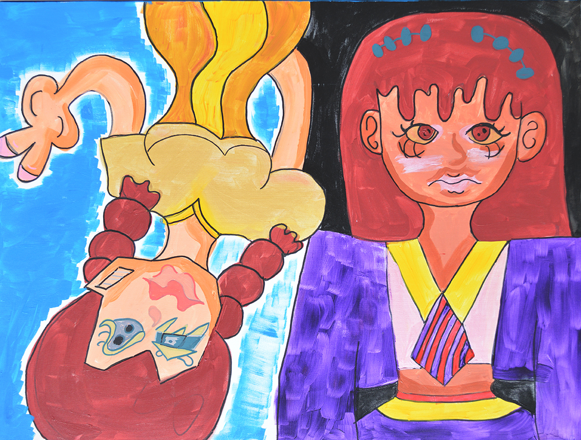 Tên_ Lật mặt- Kích thước 60x80- Chất liệu_ acrylic trên canvas