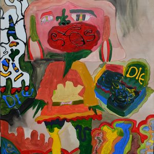 Tên_ SOS - kích thước_ 100x120 - chất liệu_ acrylic trên canvas