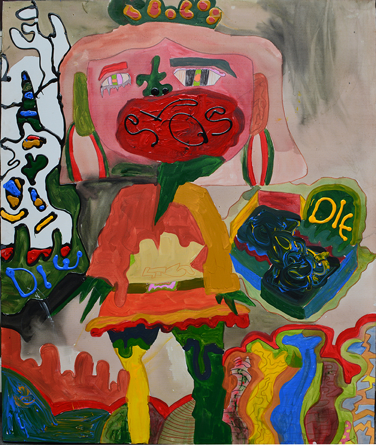 Tên_ SOS - kích thước_ 100x120 - chất liệu_ acrylic trên canvas