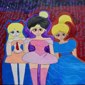 Tên_ girls_ những cô gái kích thước 100x120 chất liệu_ acrylic trên canvas